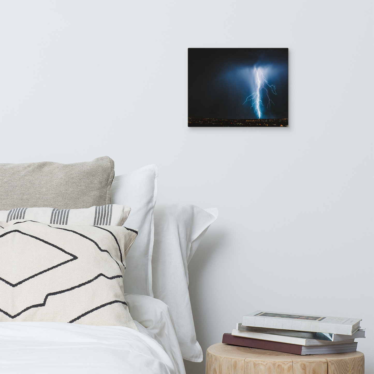Aerial Lightning Framed Canvas