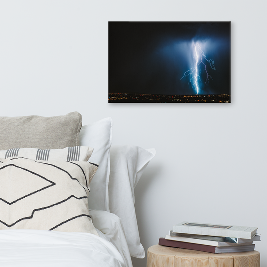 Aerial Lightning Framed Canvas