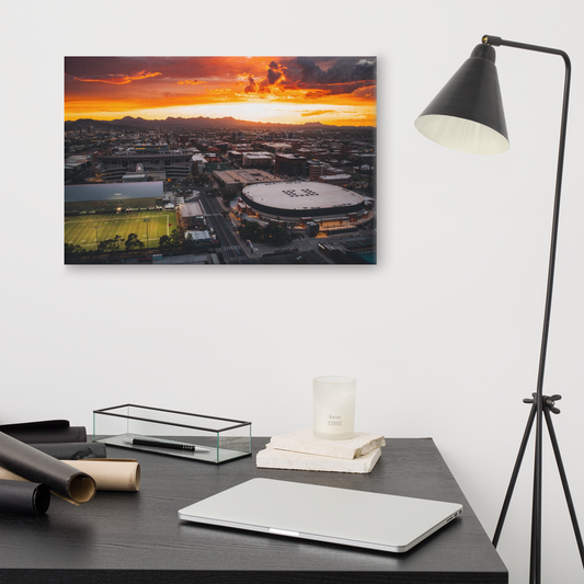 Campus Sunset Framed Canvas