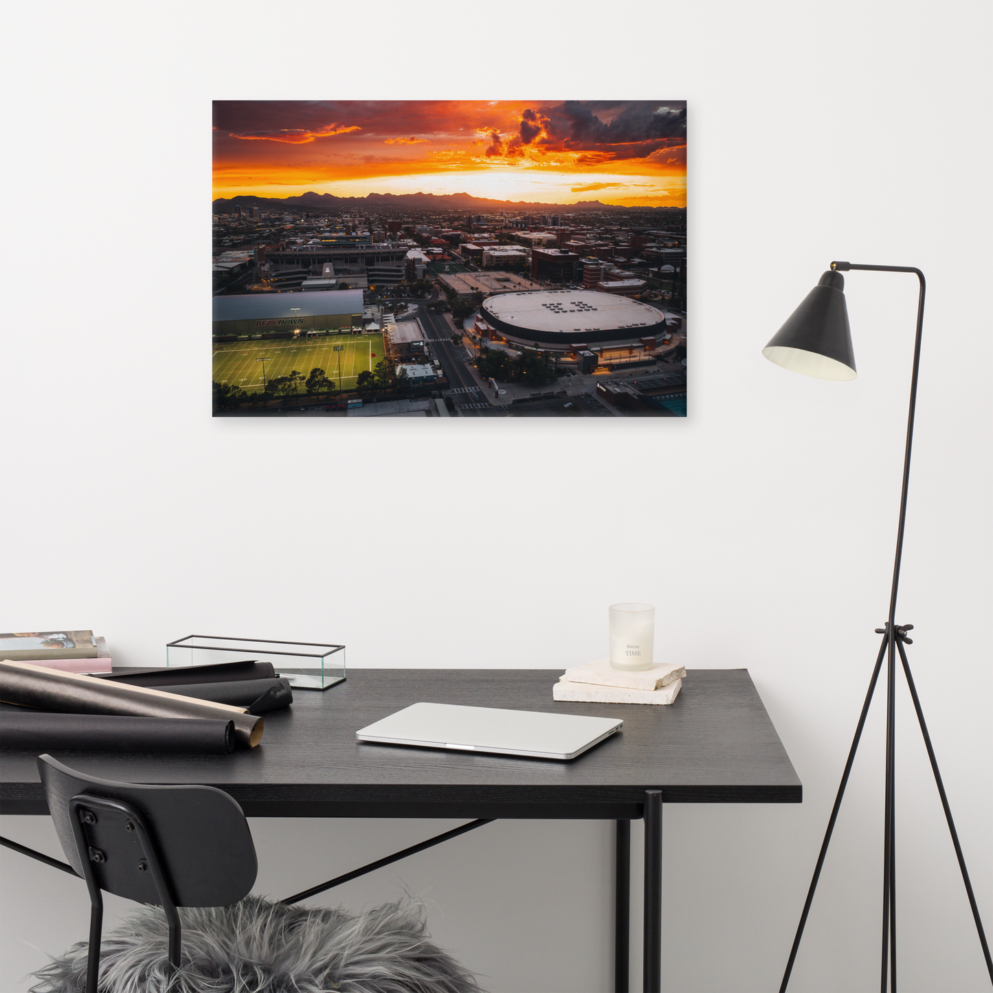 Campus Sunset Framed Canvas