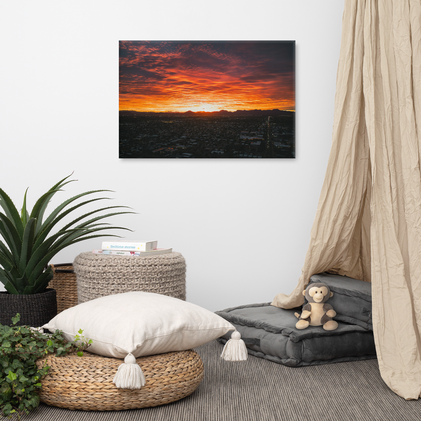 Sunset Tucson Framed Canvas