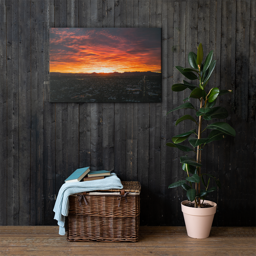 Sunset Tucson Framed Canvas