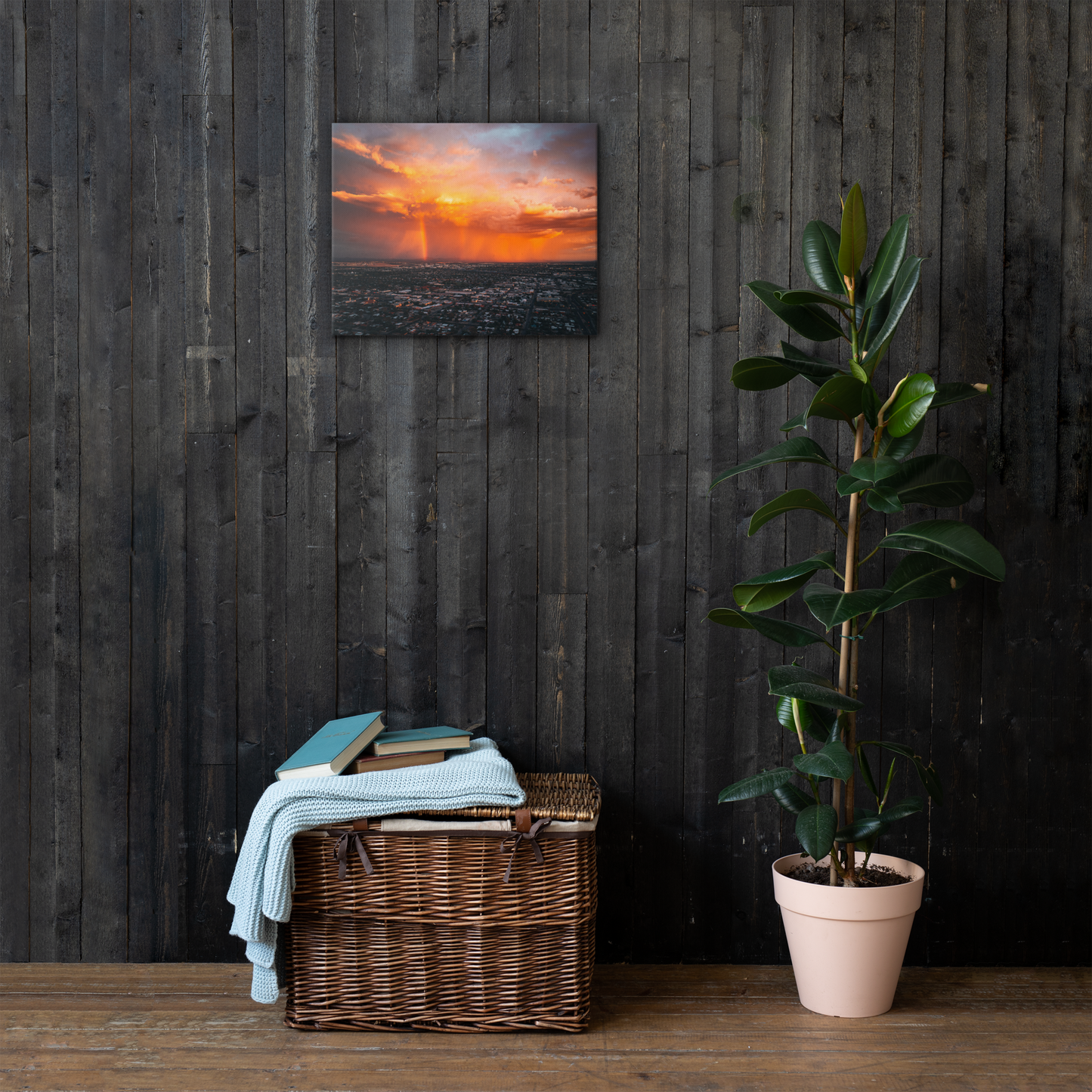 Monsoon Rainbow Thin Framed Canvas