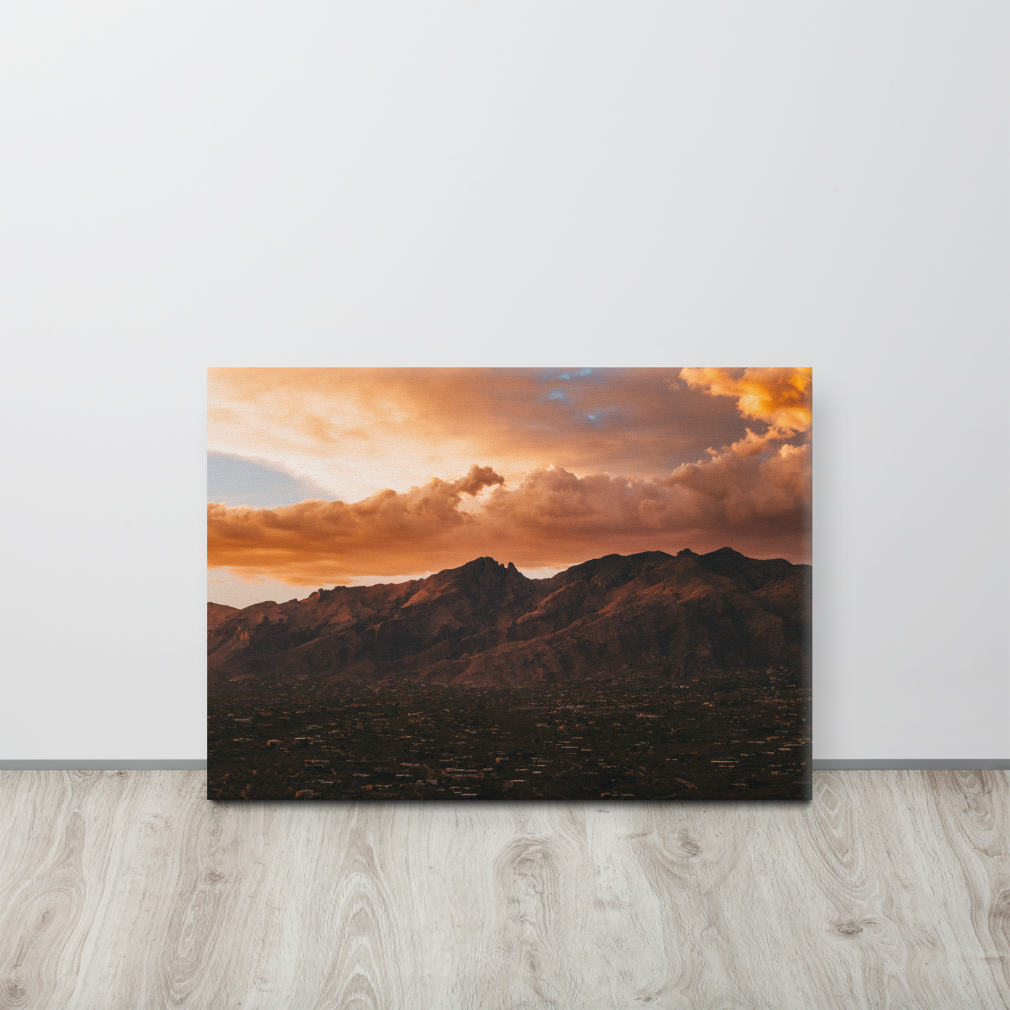 Catalina Mountains Thin Framed Canvas