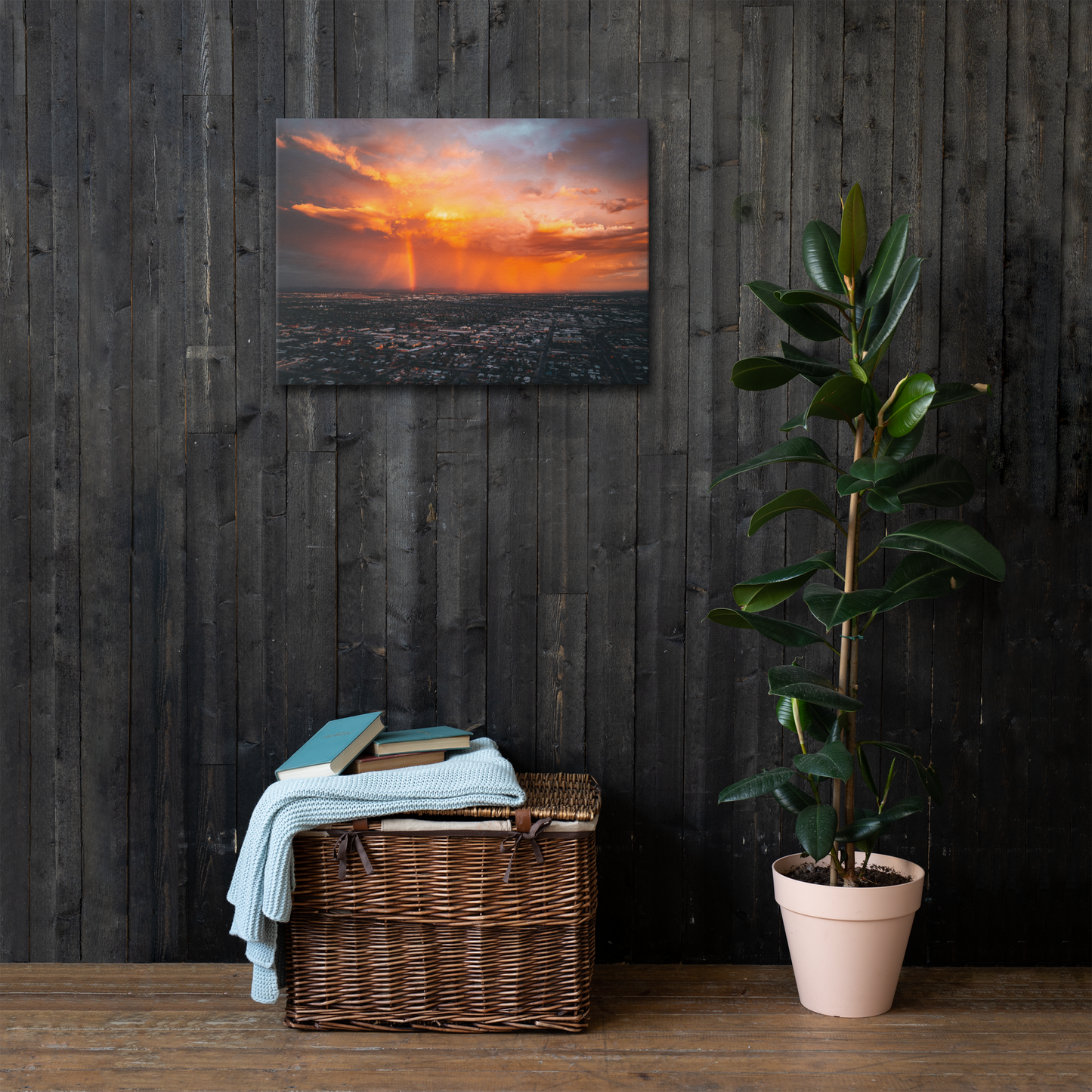 Monsoon Rainbow Thin Framed Canvas