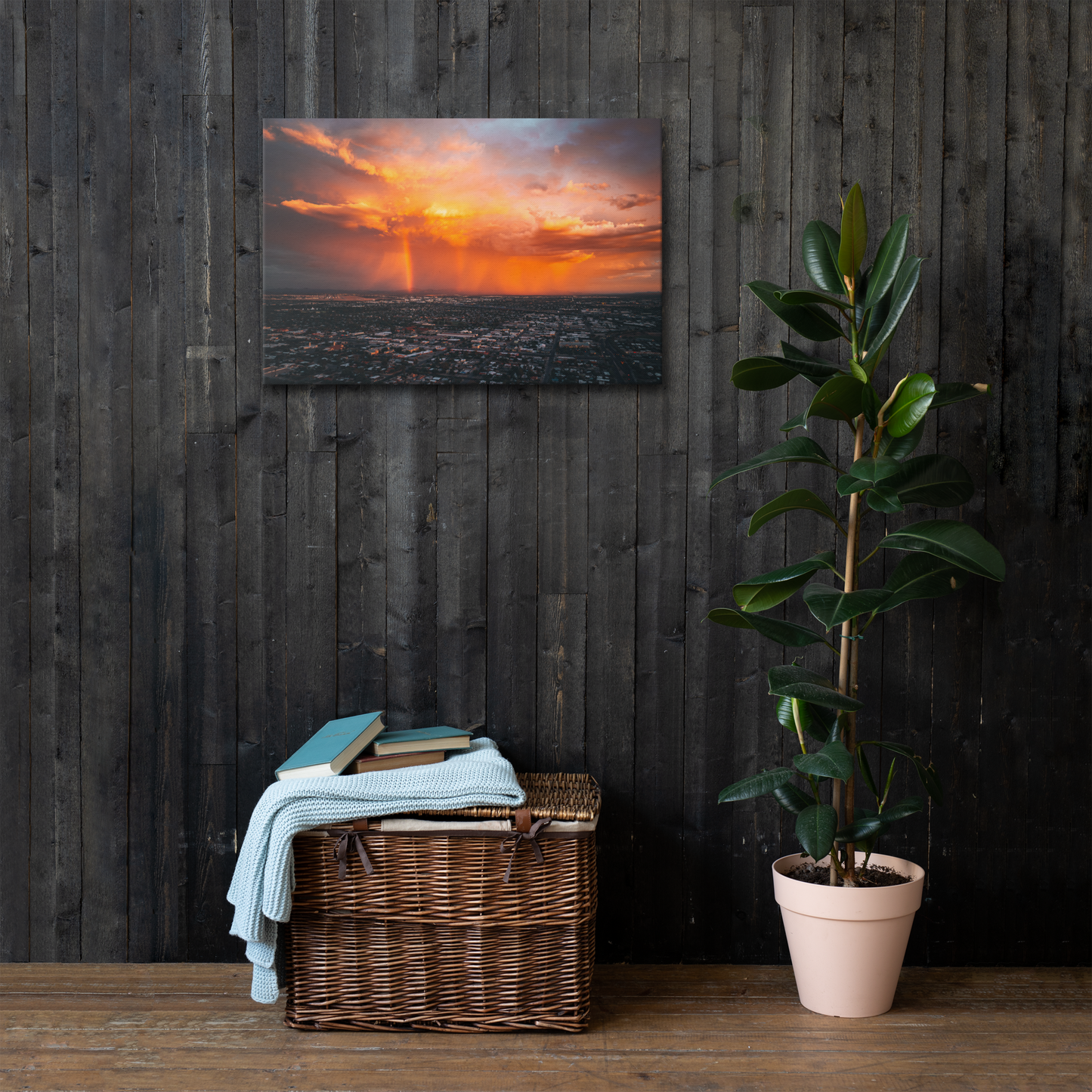 Monsoon Rainbow Thin Framed Canvas