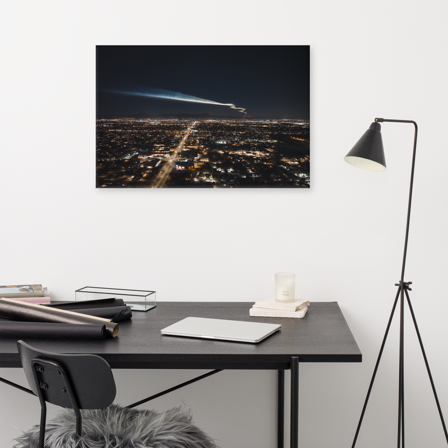 Space X Launch Tucson Framed Canvas