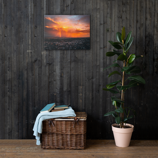 Monsoon Rainbow Thin Framed Canvas