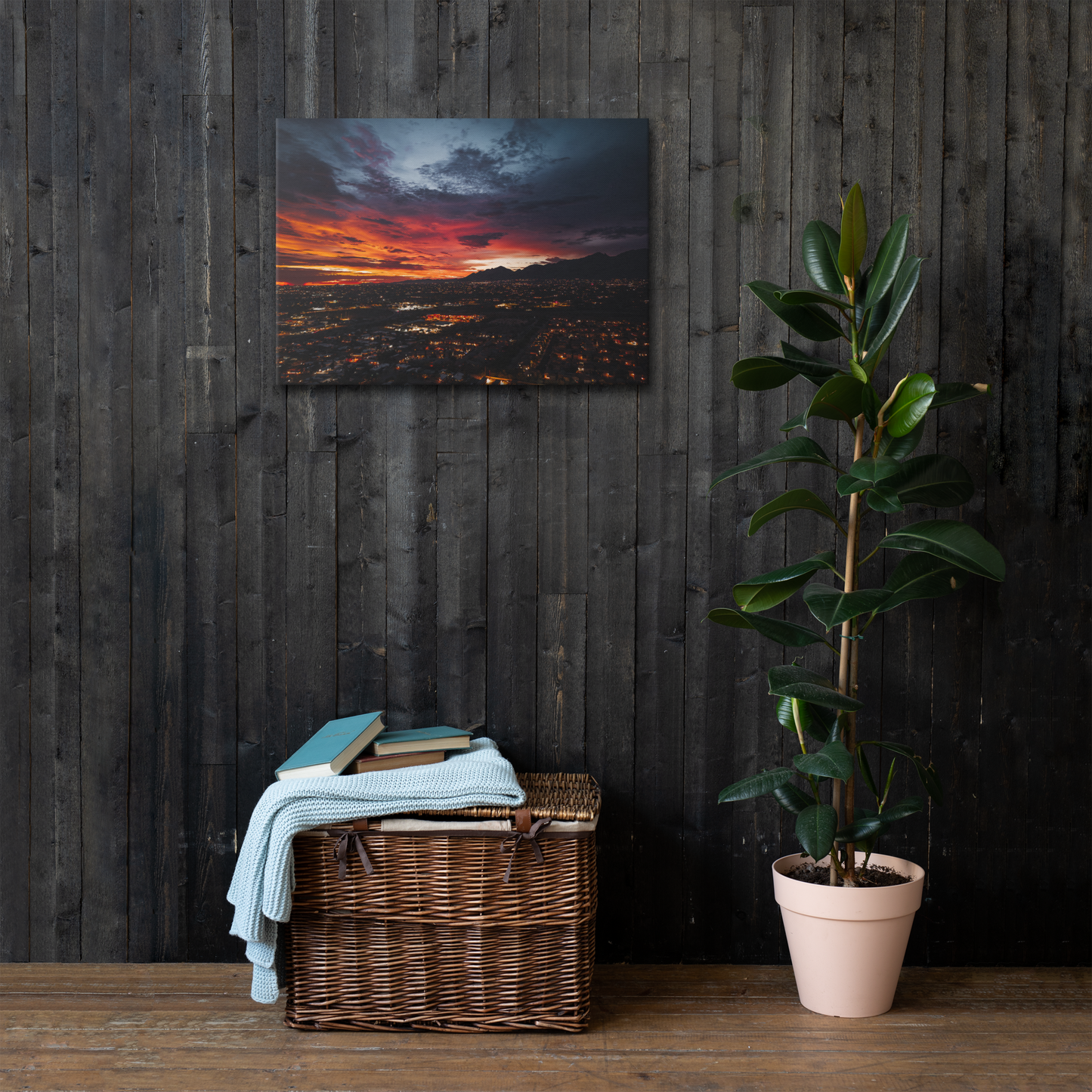 Sunset 1 Thin Framed Canvas